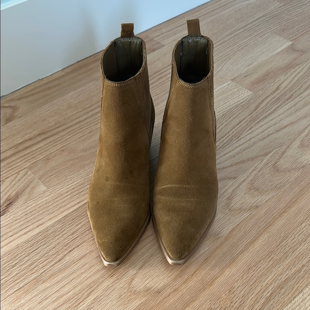 Marc Fisher Brown Ankle Boots with Pointed Toe